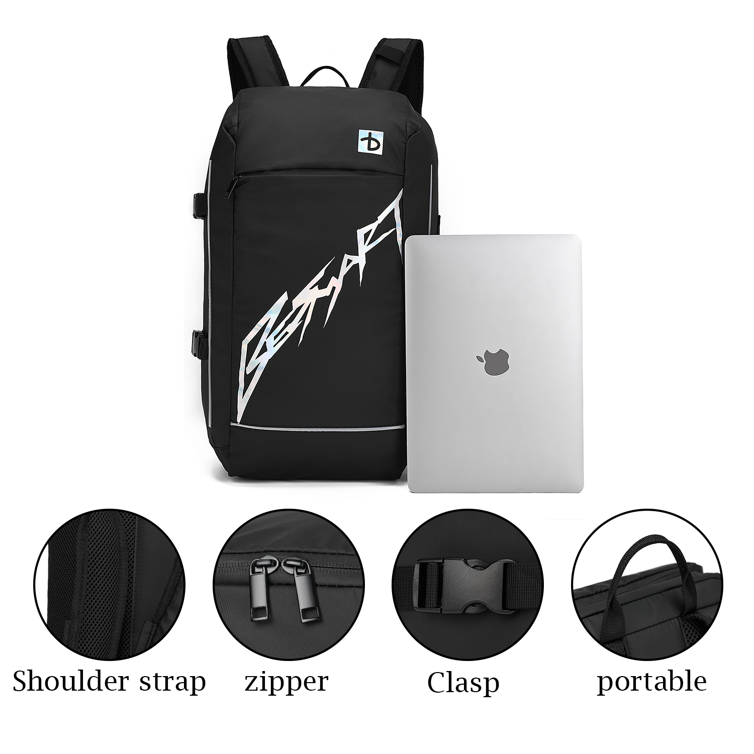 BE SMART colorful logo travel sports backpack for men