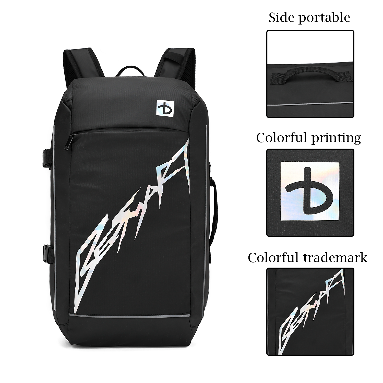 BE SMART colorful logo travel sports backpack for men