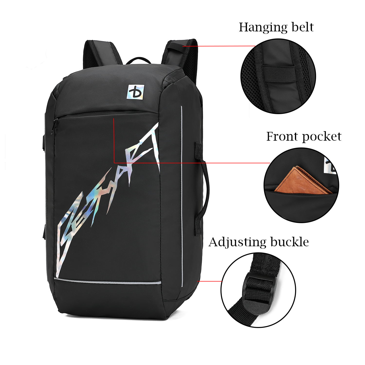 BE SMART colorful logo travel sports backpack for men