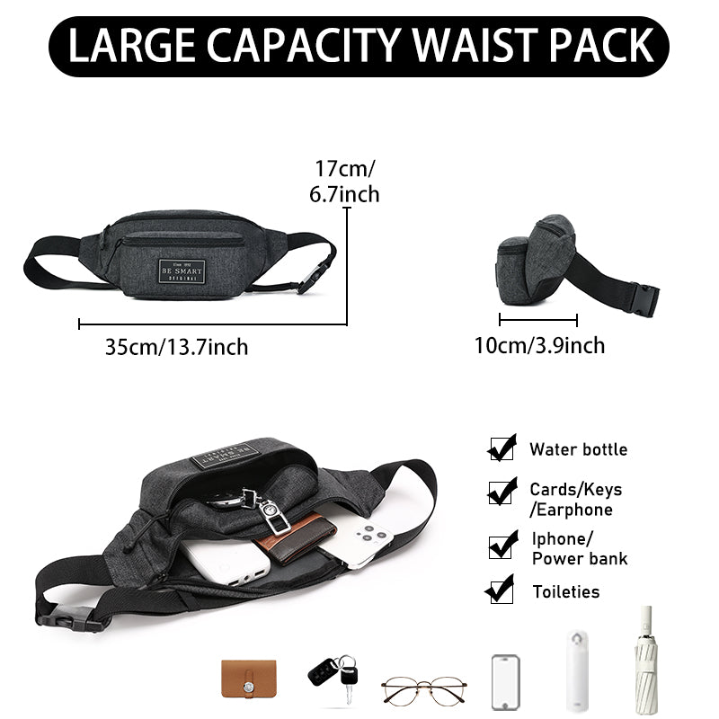 BE SMART Lightweight Waist Bag Crossbody Shoulder Bag For Men