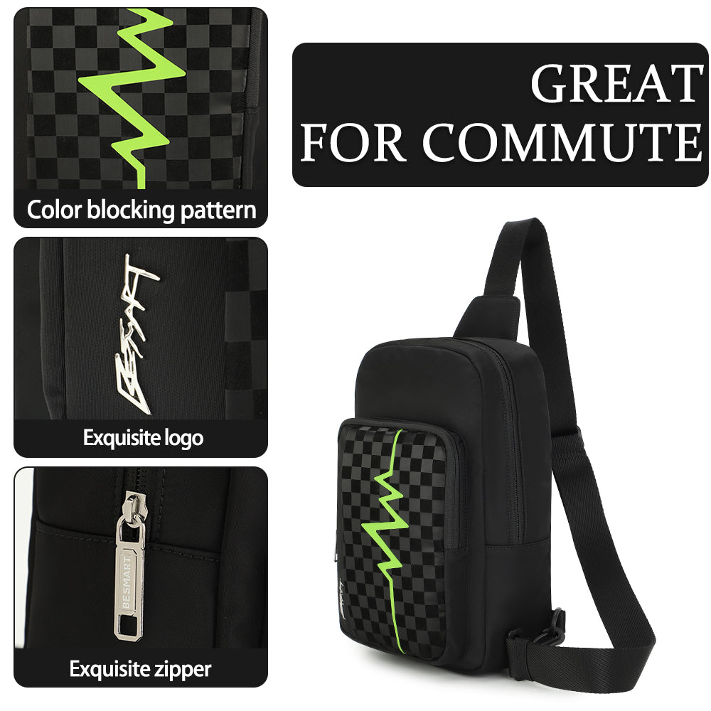 BE SMART Heartbeat Line Chest Bag Men
