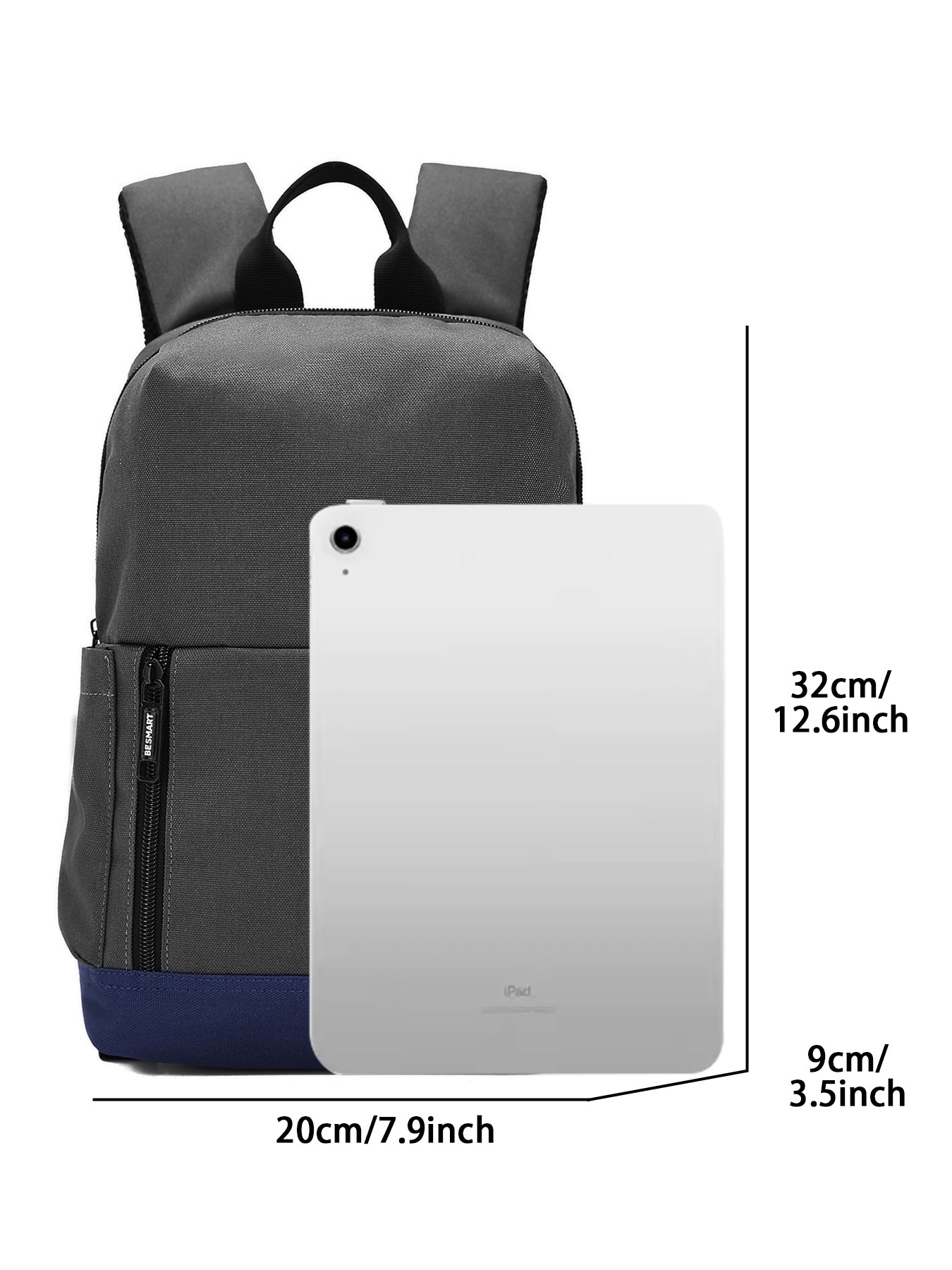 BE SMART Colorblock Triple Zipper Backpack