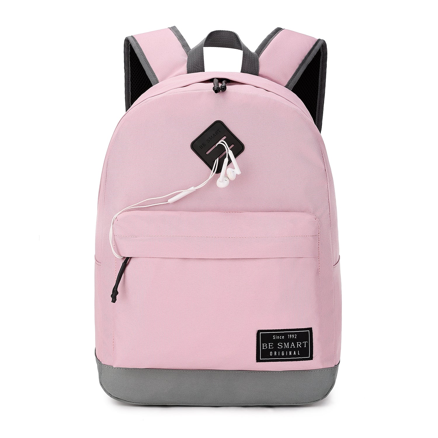 BE SMART Pink Backpack with Headphone Storage