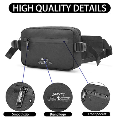 BE SMART Sport Running Bag, Lightweight Gym Chest Crossbody Fanny Pack,Classical Sling Shoulder Casual Waist Bag Daypack for Outdoor,Fishing,Cycling,Hiking,Camping,Gifts