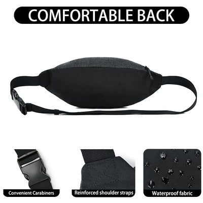 BE SMART Multi-Pockets Waist Pack for Men and Women，Waterproof Fanny Pack Belt Bag for Trave Sport Running Hiking Cycling Walking workout，Shoulder Bag Chest Crossbody Bags with Adjustable Strap