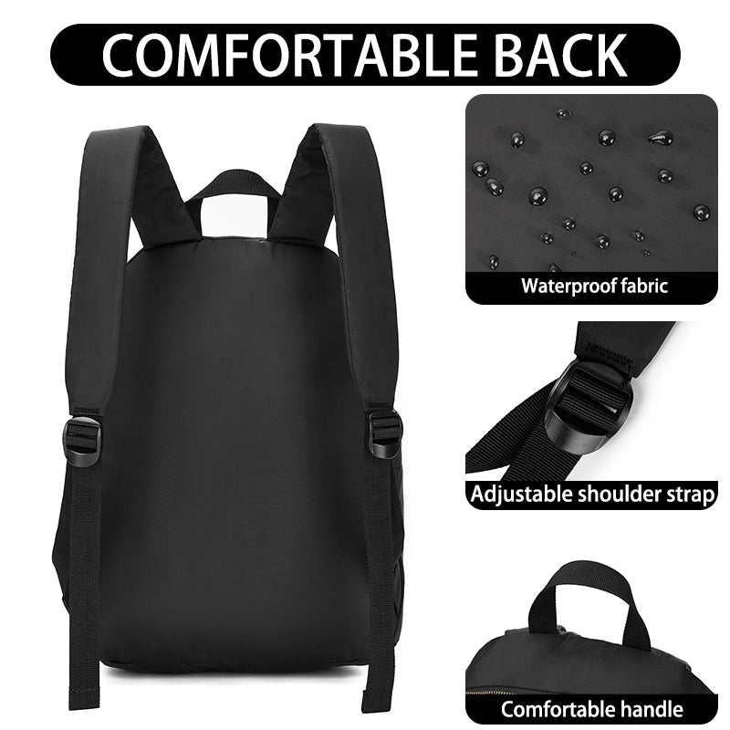 BE SMART Waterproof Small Backpack for Woman/Ladies/Mother, Classic Casual Daypack Stylish Mummy Bag for Diaper, Lightweight Business Work Backpack fits 15.6 inch Laptop, Black